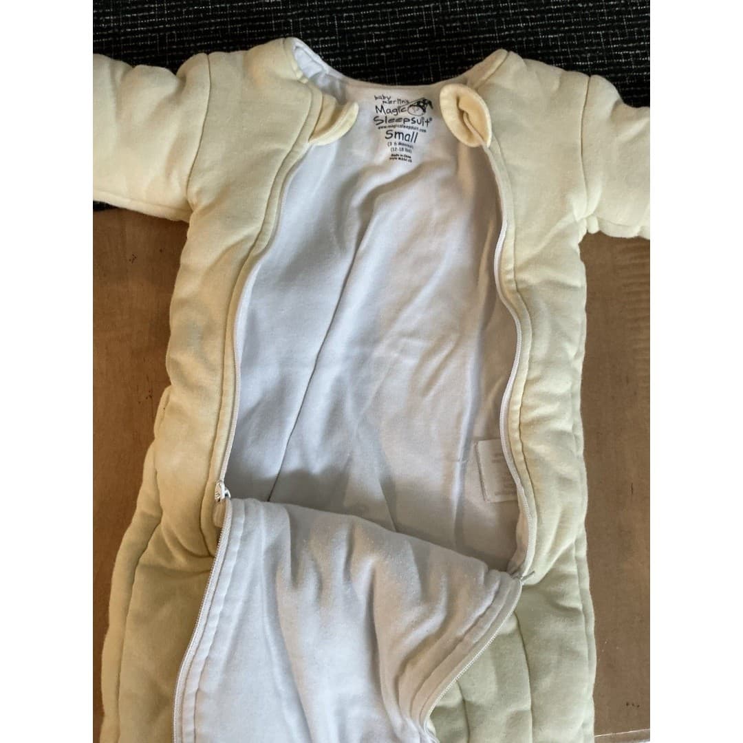 Baby Merlin's Magic Sleepsuit Yellow Size Small 3-6M 12-18lb Swaddle Transition - Thumbnail 4