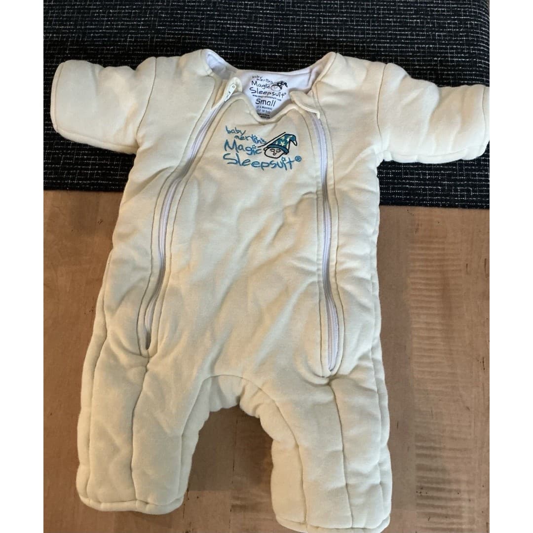 Baby Merlin's Magic Sleepsuit Yellow Size Small 3-6M 12-18lb Swaddle Transition - Thumbnail 5