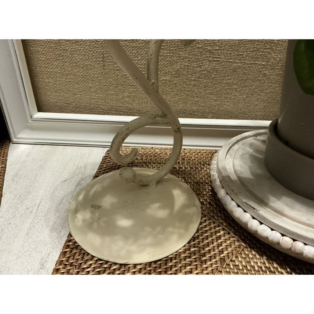Cottage Candle Holders W/Handing Lamp Shades ~Metal /Cream - Thumbnail 8