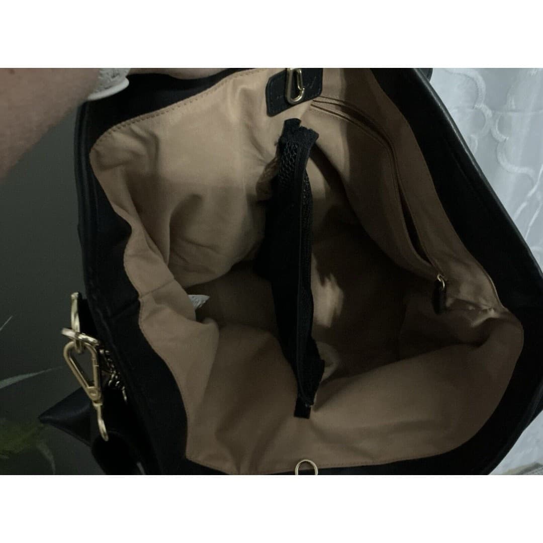 Tushbaby Vegan Leather Handbag - Black - Thumbnail 6