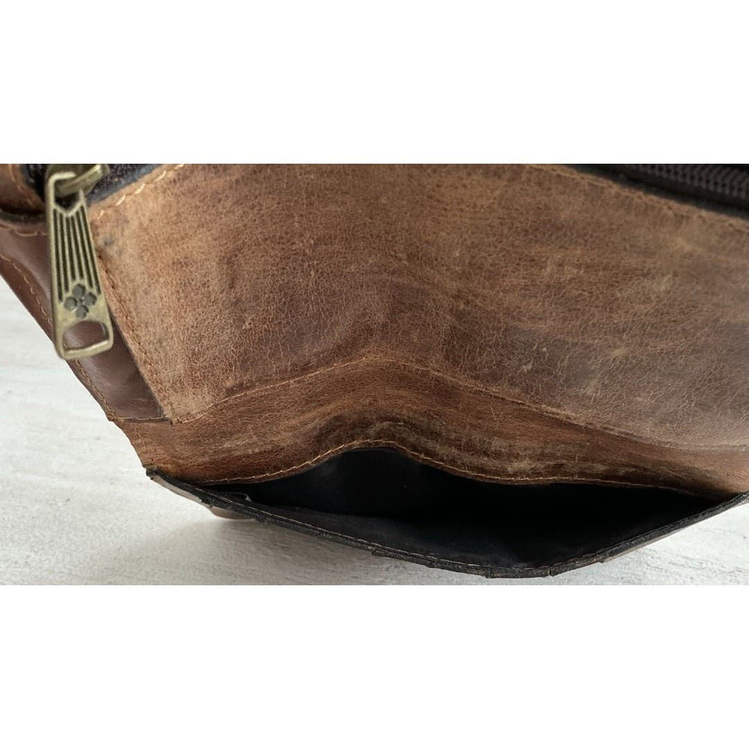 Patricia Nash Brown Leather Trifold Tassel Wallet W/Stud Embellishing 7.5x5.5” - Thumbnail 9