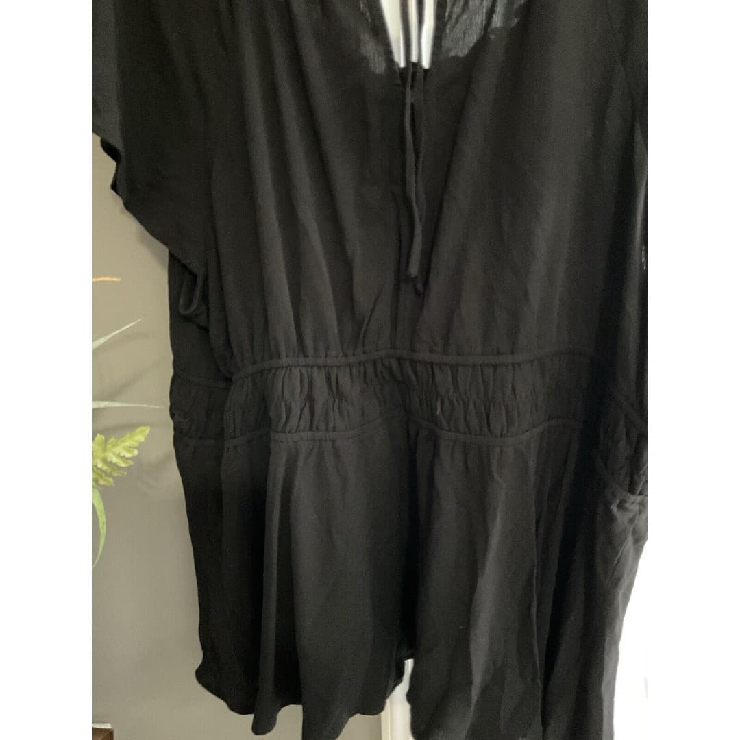Torrid Babydoll Washable Gauze Short Sleeve Top Black Sz 4 #G05120 - Thumbnail 4
