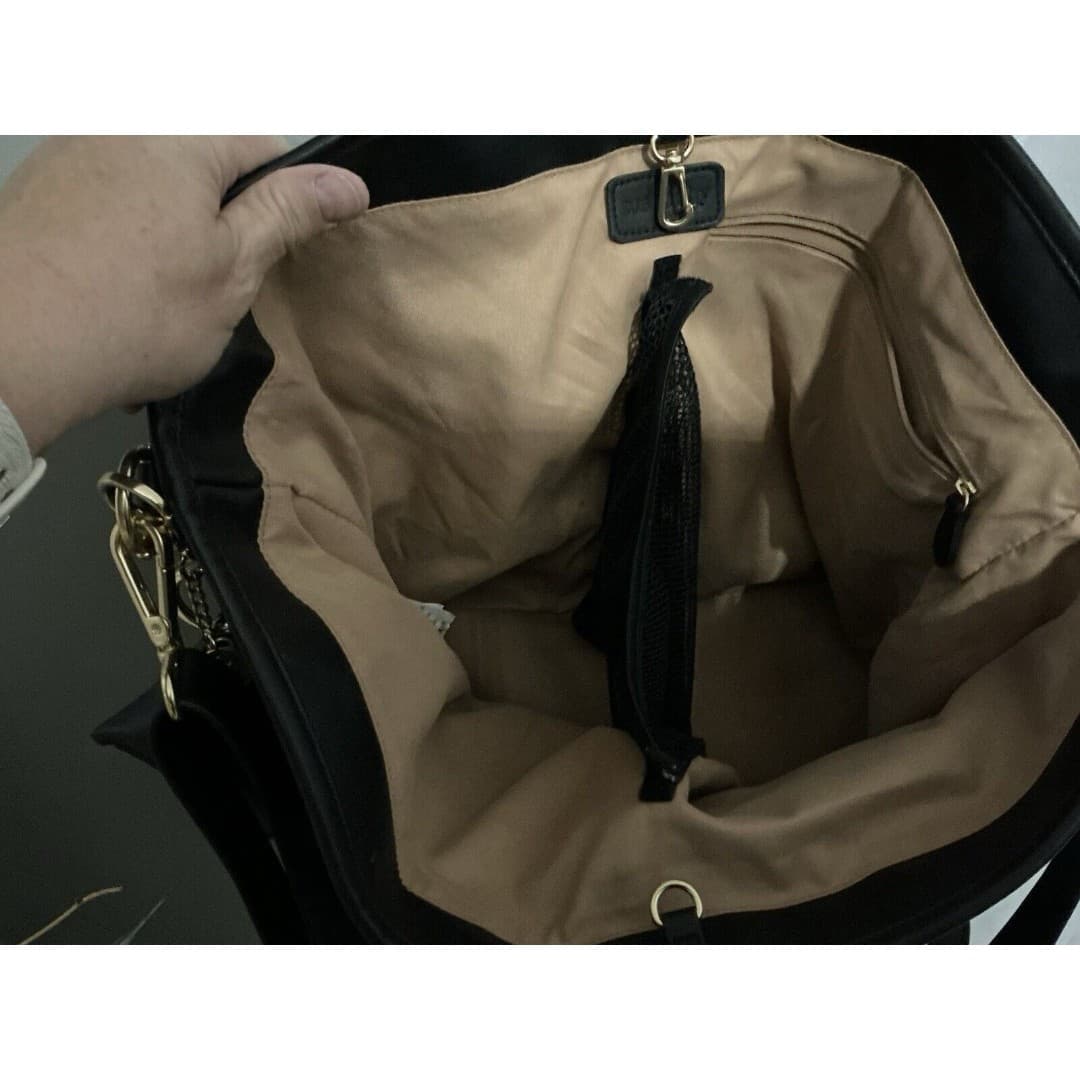 Tushbaby Vegan Leather Handbag - Black - Thumbnail 7