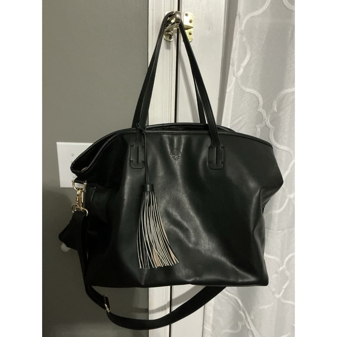 Tushbaby Vegan Leather Handbag - Black - Thumbnail 2