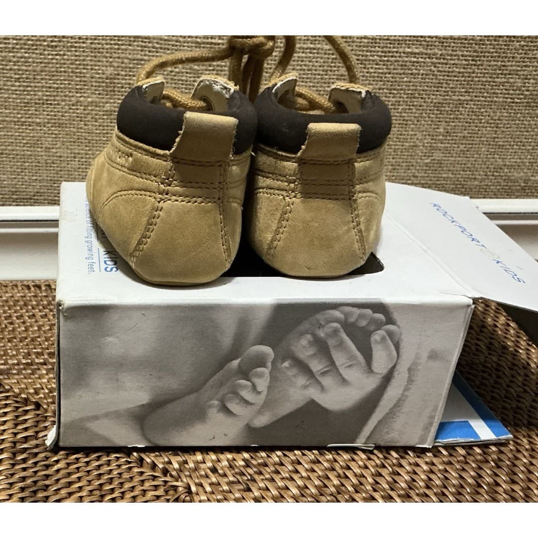 Rockport Kids Baby Crib Booties Shoes Nubuck Wheat Tan Boots Size 2M - Thumbnail 3
