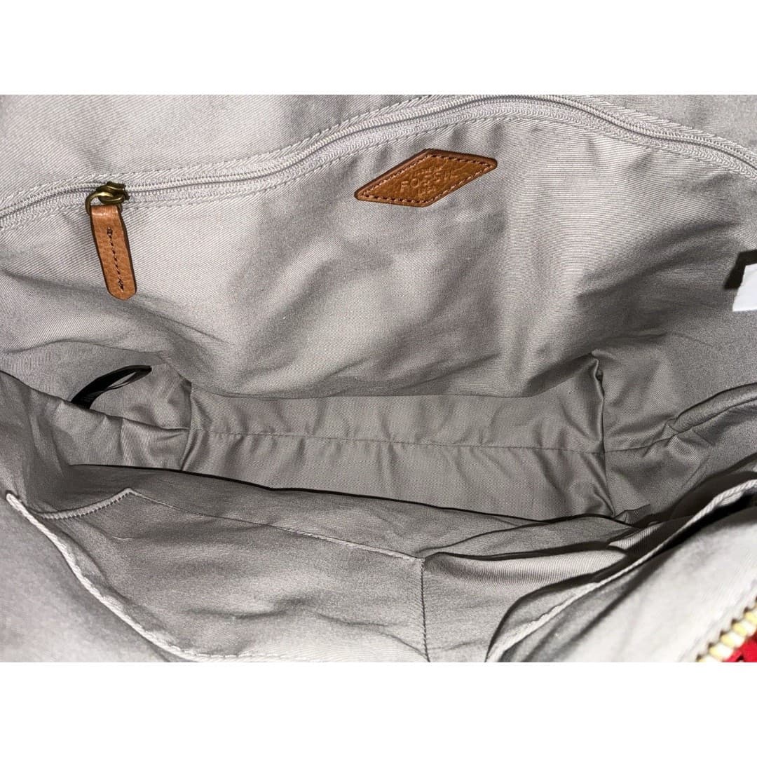 Womens Fossil Canvas Crossbody Shoulder Bag Multicolor Large Strap - Thumbnail 10