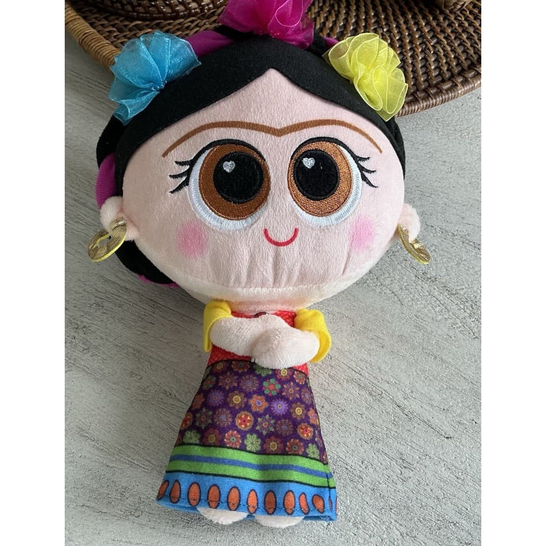 Frida Kahlo 11” Plush Doll Amparin Mexican Artist - Thumbnail 3