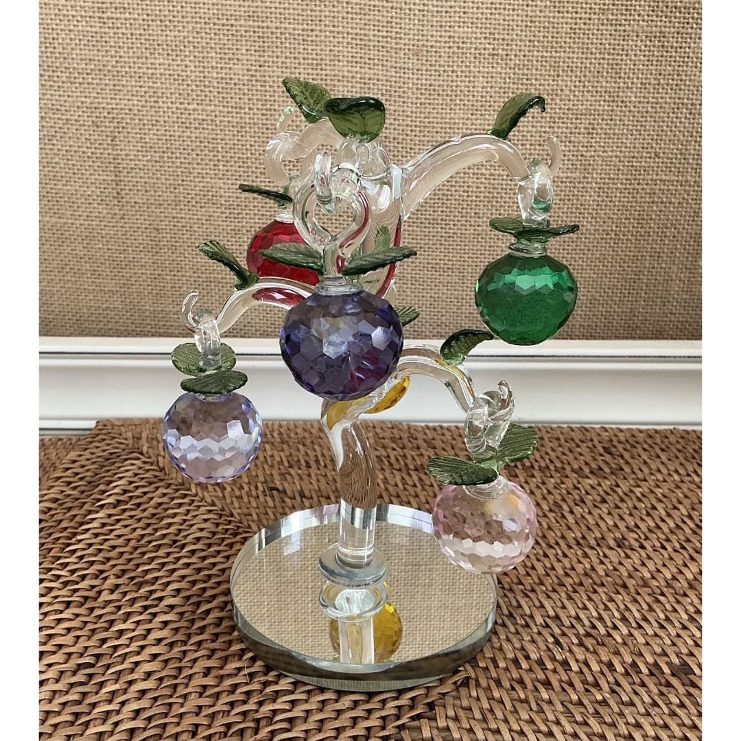 7 PC CRYSTAL APPLES TREE FIGURINE 6 REMOVABLE APPLES Deluxe FRUIT SALE - Thumbnail 6