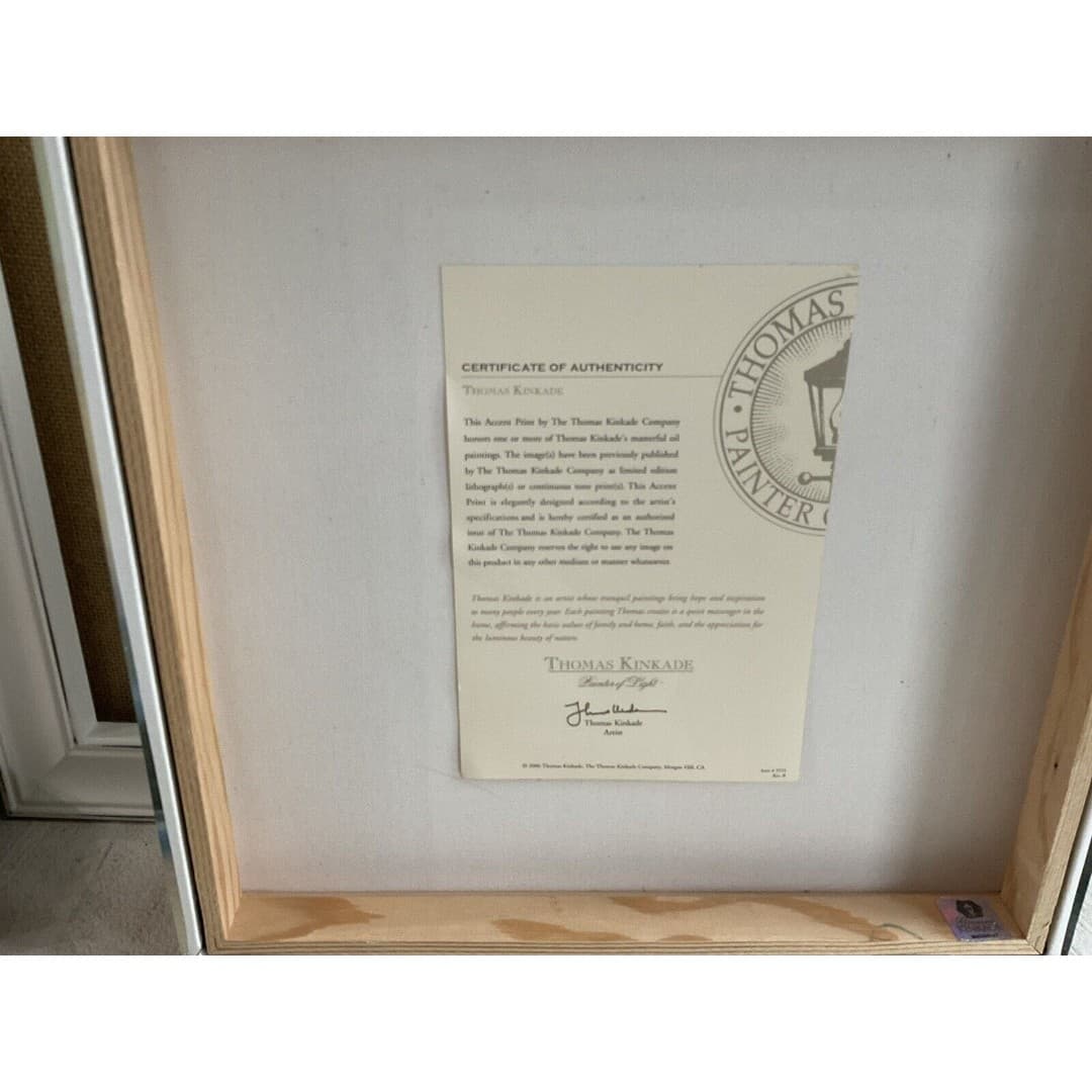 Thomas Kinkade Canvas Print Log Cabin Scene, Certificate Of Authenticity 2006 - Thumbnail 3