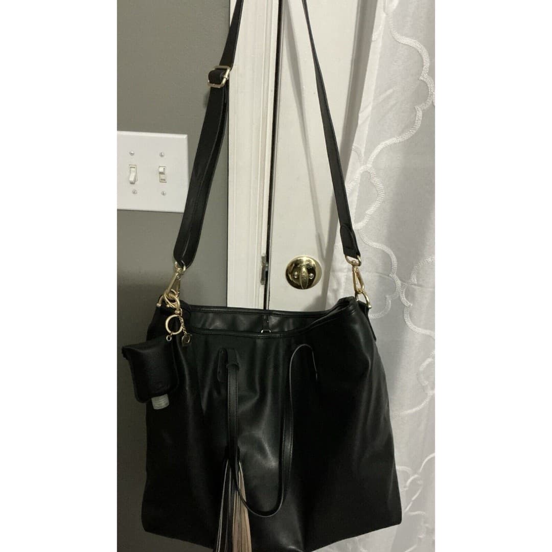 Tushbaby Vegan Leather Handbag - Black - Thumbnail 5