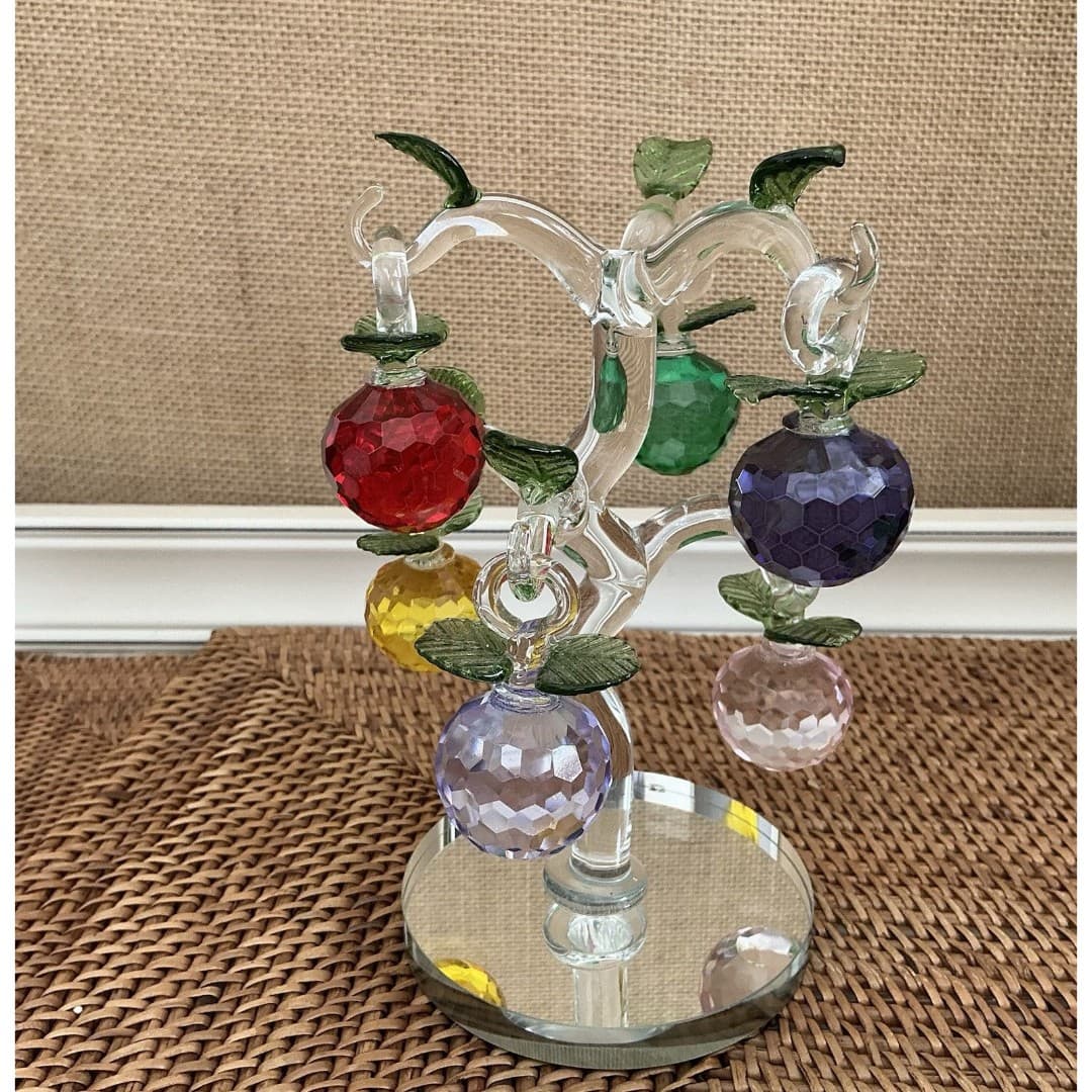 7 PC CRYSTAL APPLES TREE FIGURINE 6 REMOVABLE APPLES Deluxe FRUIT SALE - Thumbnail 7
