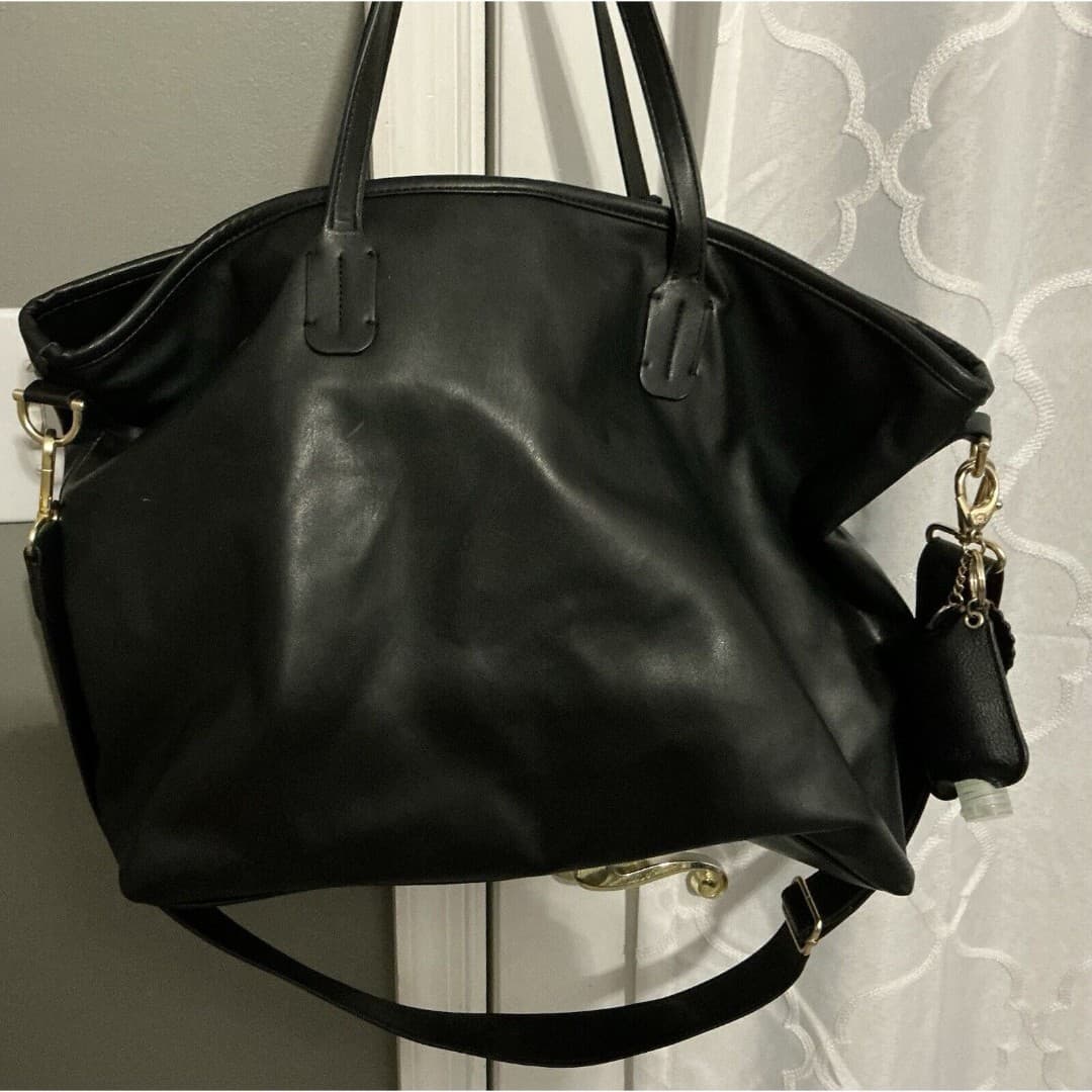 Tushbaby Vegan Leather Handbag - Black - Thumbnail 3