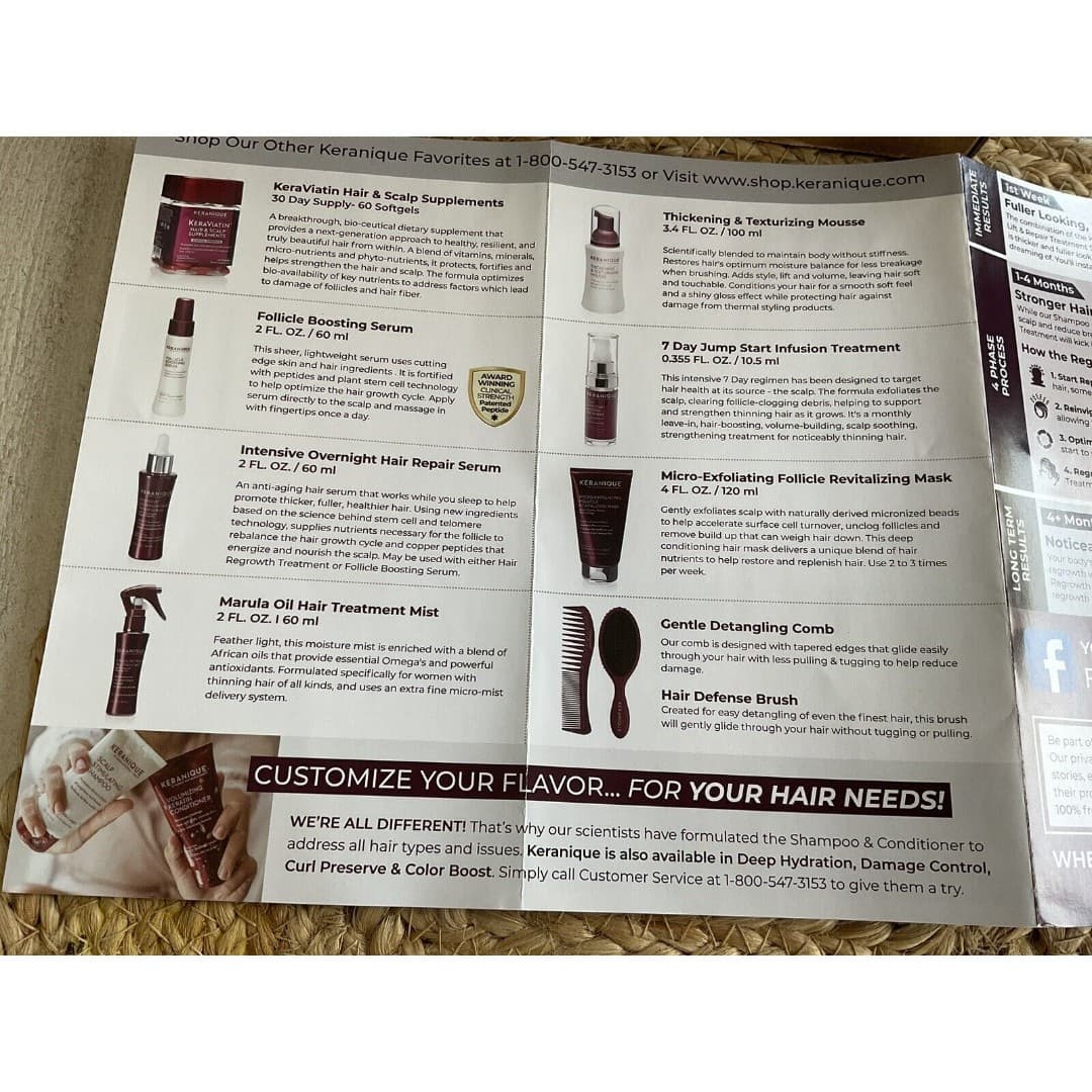 Keranique Keratin Hair Treatment, Shampoo, Conditioner, New - Thumbnail 5