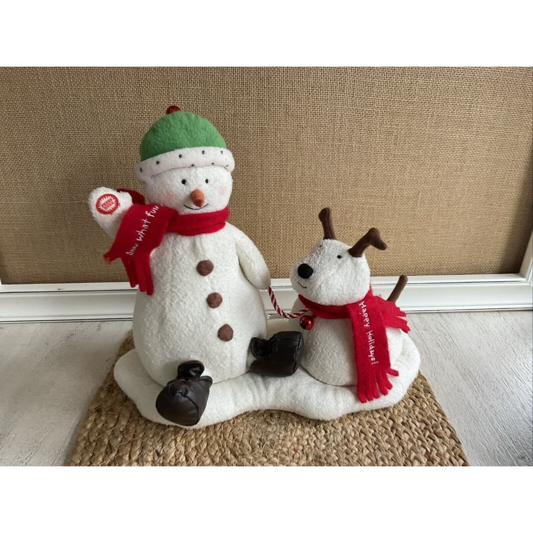 Hallmark Jingle Pals 2004 Snowman & Dog Animated Musical Singing Plush