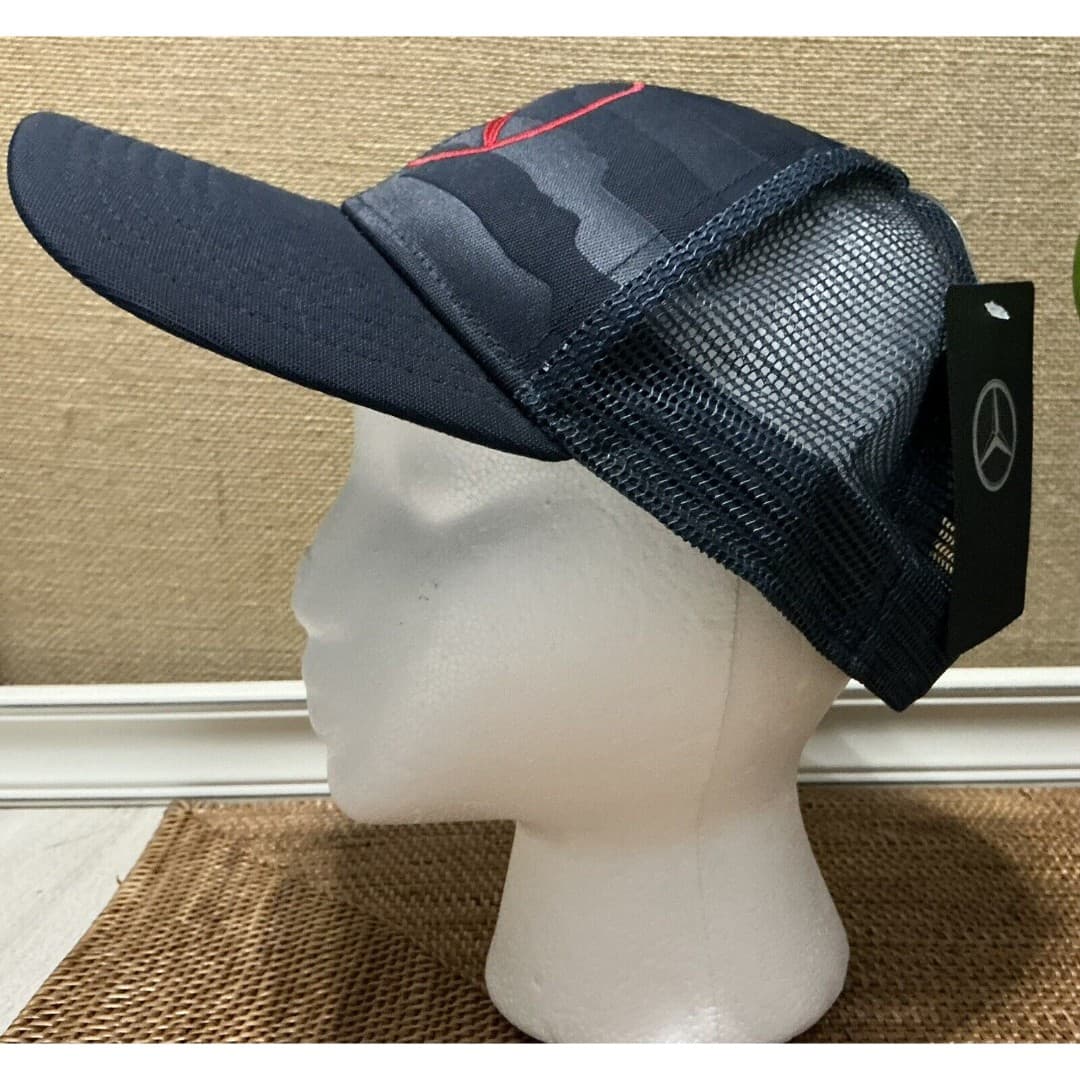 Mercedes Benz Official Blue Baseball Cap W/Starts And Red Emblem Adjustable NWT - Thumbnail 3