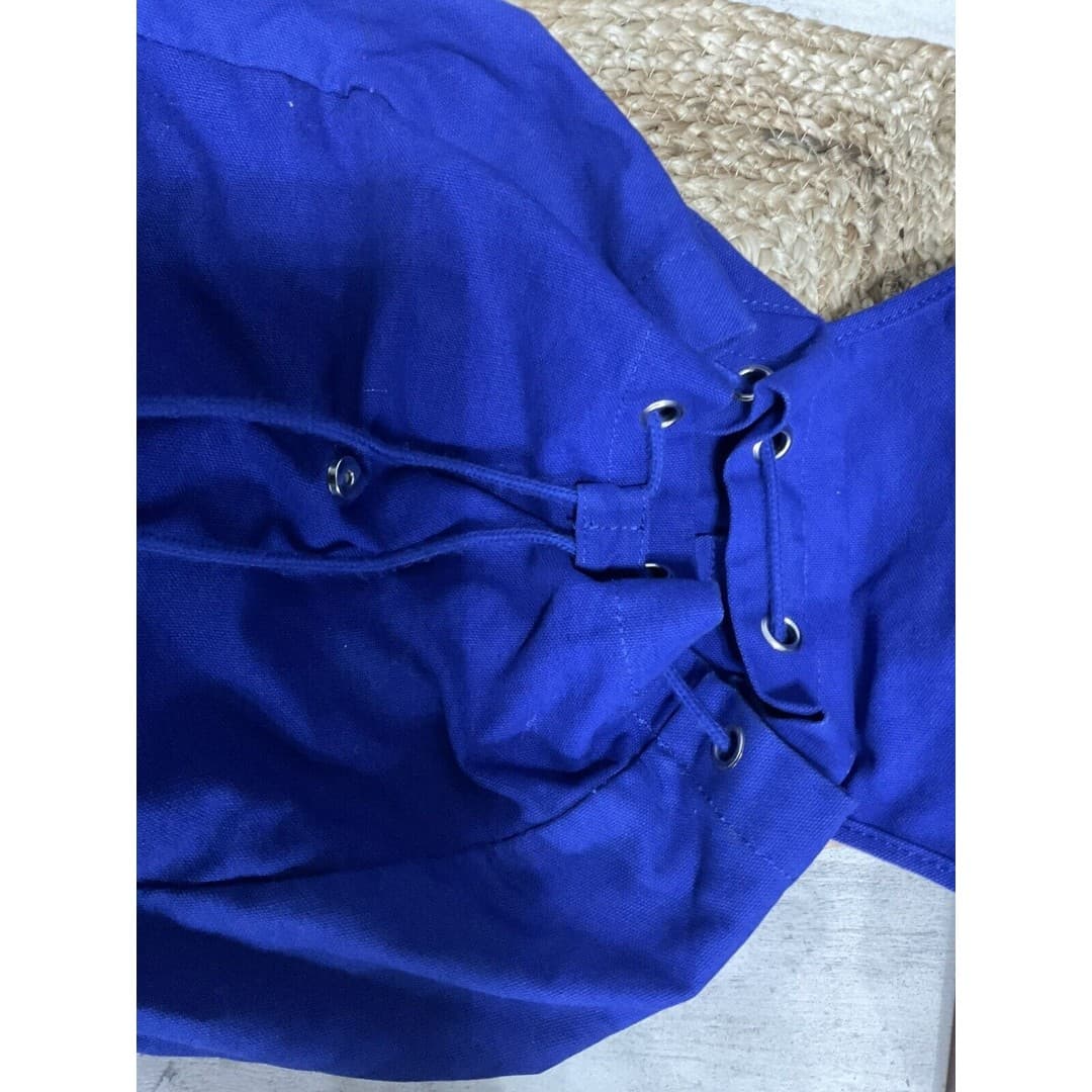 Victorias Secret PINK School Backpack Blue Denim Fringe - Thumbnail 5