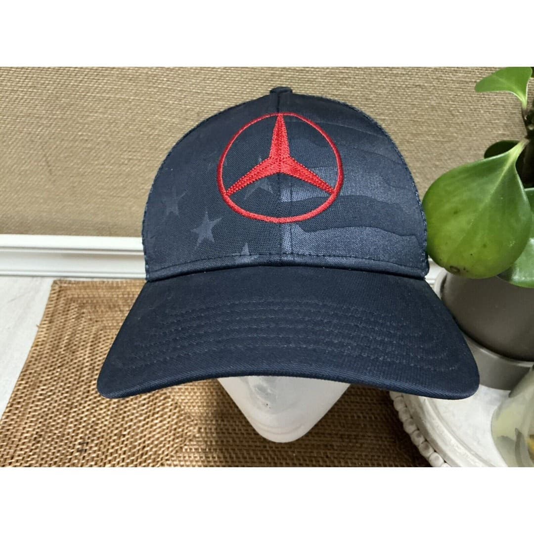 Mercedes Benz Official Blue Baseball Cap W/Starts And Red Emblem Adjustable NWT - Thumbnail 6