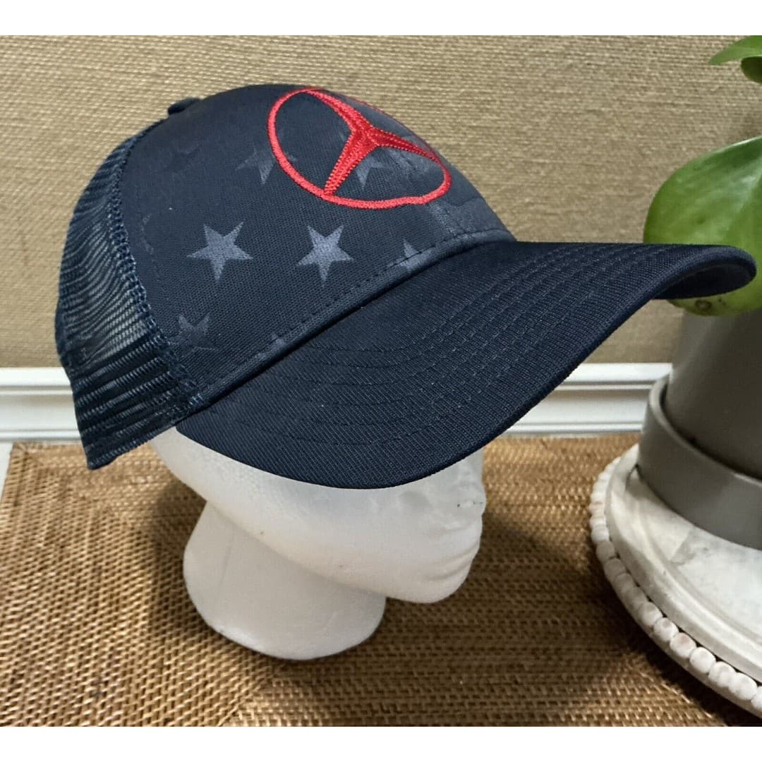 Mercedes Benz Official Blue Baseball Cap W/Starts And Red Emblem Adjustable NWT - Thumbnail 2