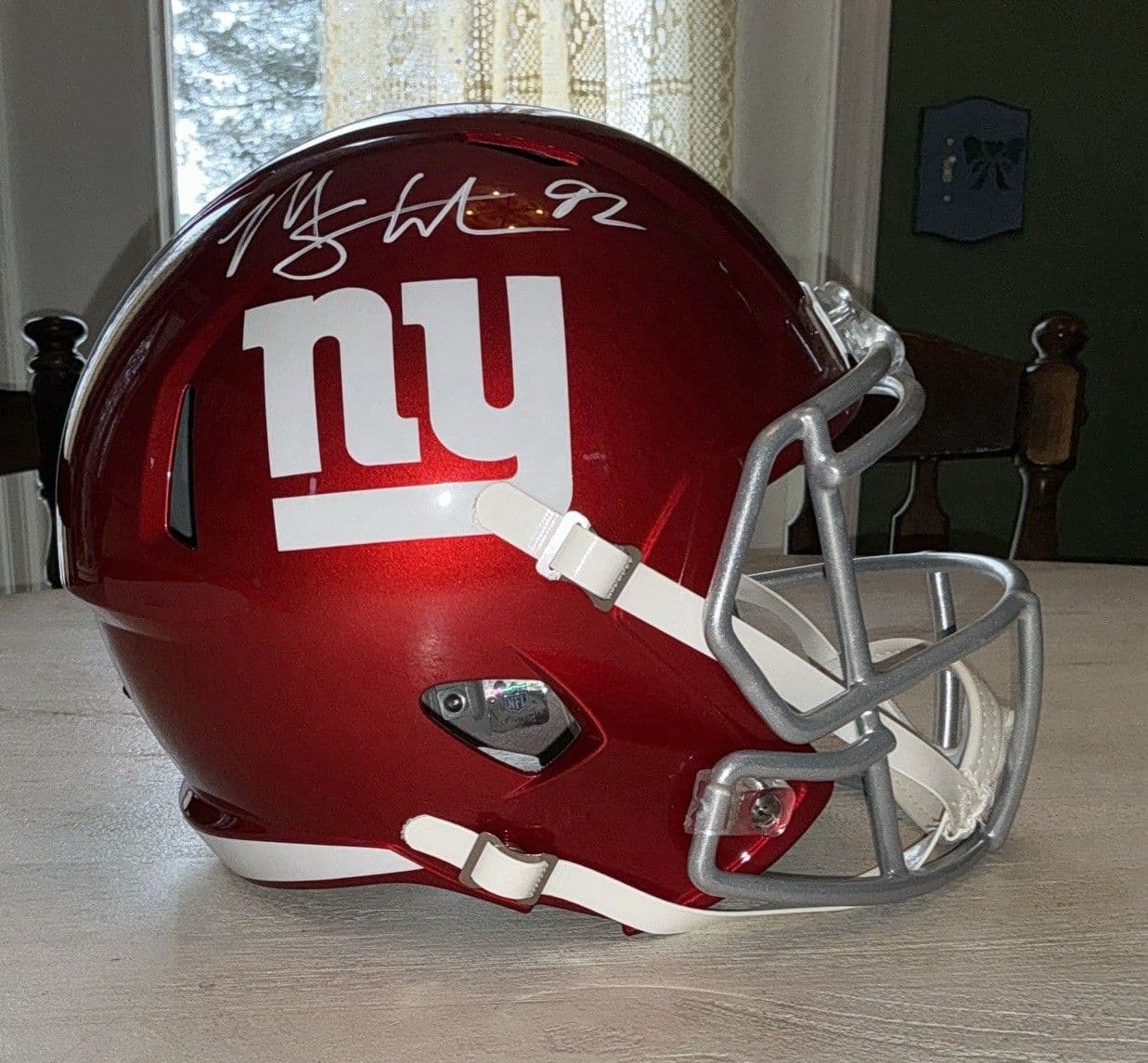 Michael Strahan GIANTS Full Size JSA Cert. Helmet Signed - Thumbnail 2