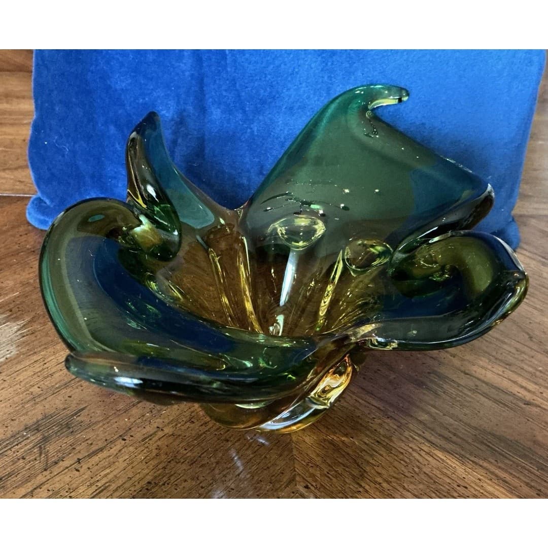Murano Crystal Glass Multicolor Ashtray - Thumbnail 4