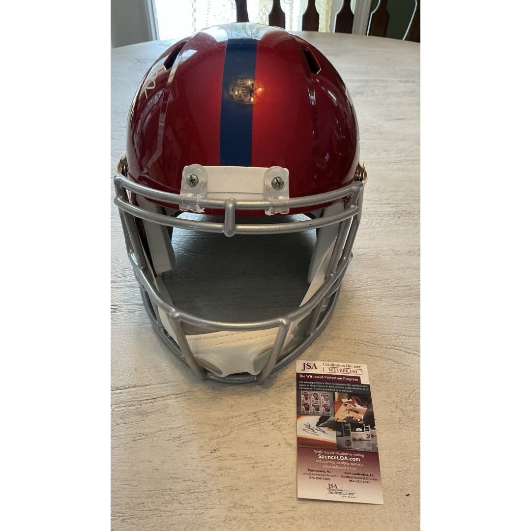 Michael Strahan GIANTS Full Size JSA Cert. Helmet Signed - Thumbnail 7