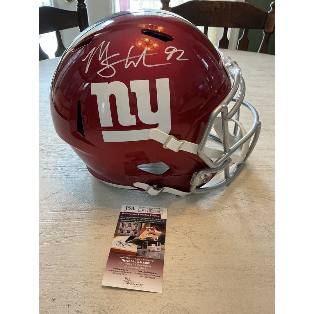 Michael Strahan GIANTS Full Size JSA Cert. Helmet Signed - Thumbnail 4