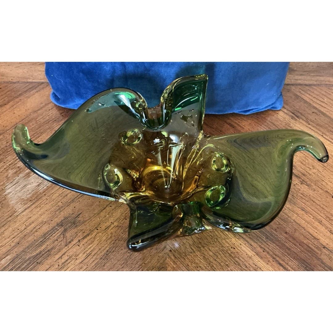 Murano Crystal Glass Multicolor Ashtray - Thumbnail 3