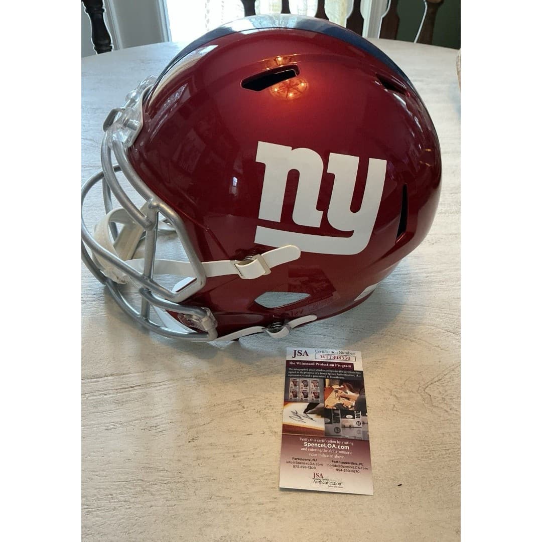 Michael Strahan GIANTS Full Size JSA Cert. Helmet Signed - Thumbnail 6