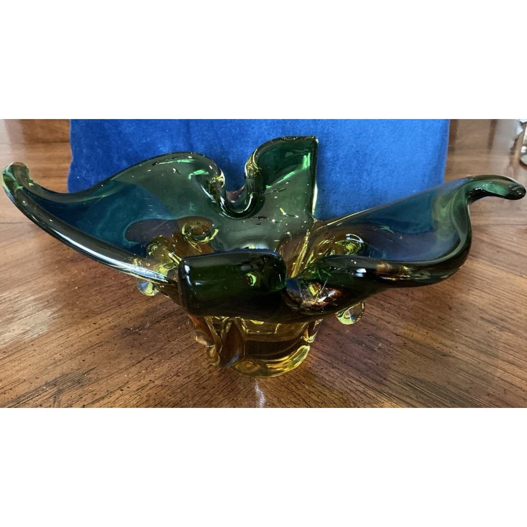Murano Crystal Glass Multicolor Ashtray - Thumbnail 2