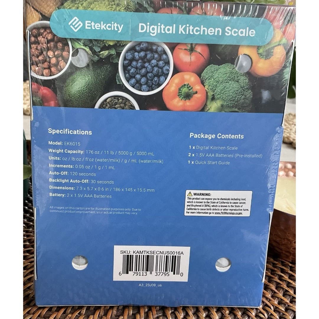 Etekcity EK6015 Small Digital Food Scale Stainless Steel NEW - Thumbnail 2
