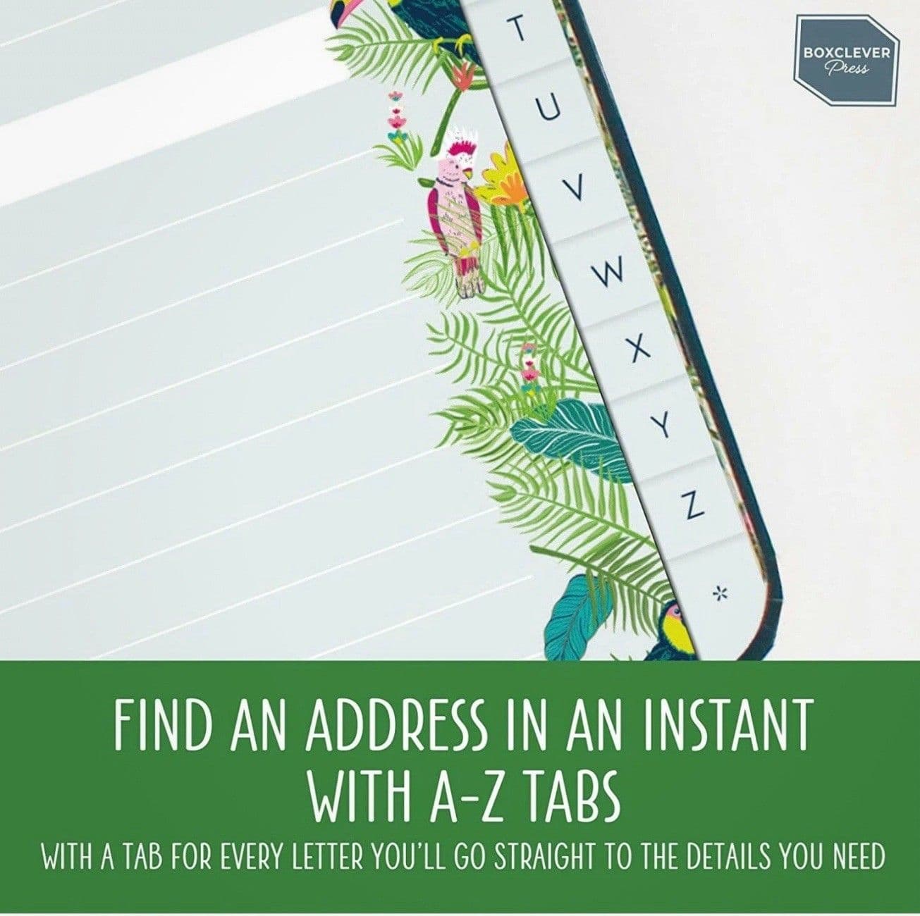 Beautiful Tropical Address Book By Boxclever W/Tabs 8.5” X 7” - Thumbnail 4