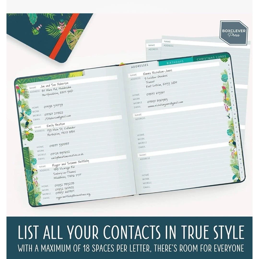 Beautiful Tropical Address Book By Boxclever W/Tabs 8.5” X 7” - Thumbnail 2