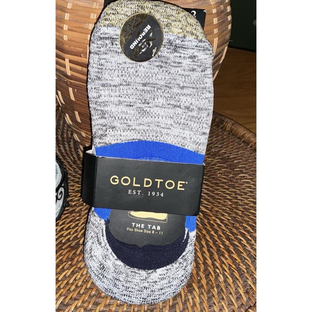 MENS GOLDTOE Edition Casual No Show Socks Reinforced Toe 3-Pack NEW Sz 8-11 - Thumbnail 2