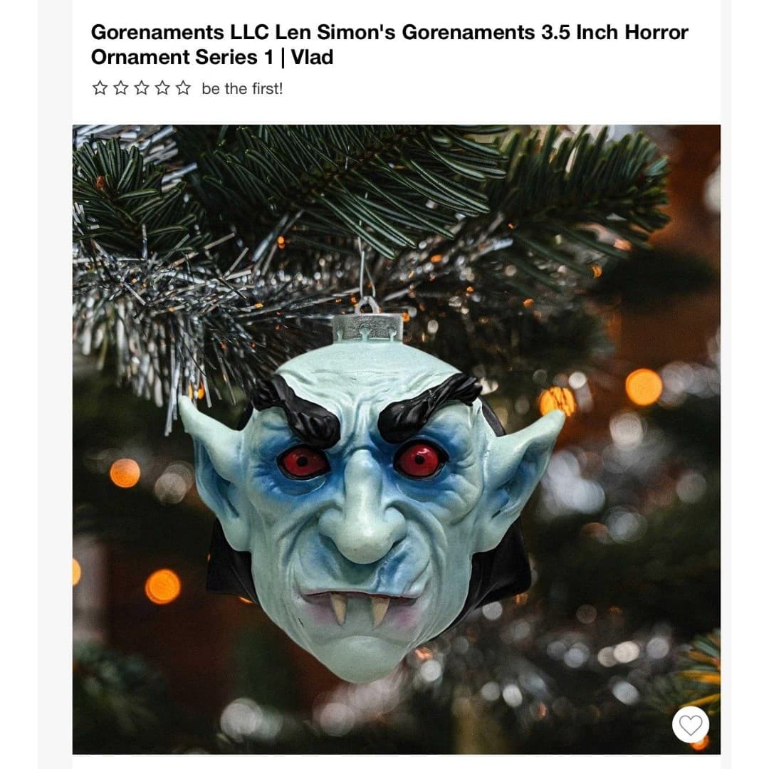 Halloween Gorenaments LLC Len Simon's Ornament 3.5 Inch V Lad Horror - Thumbnail 2