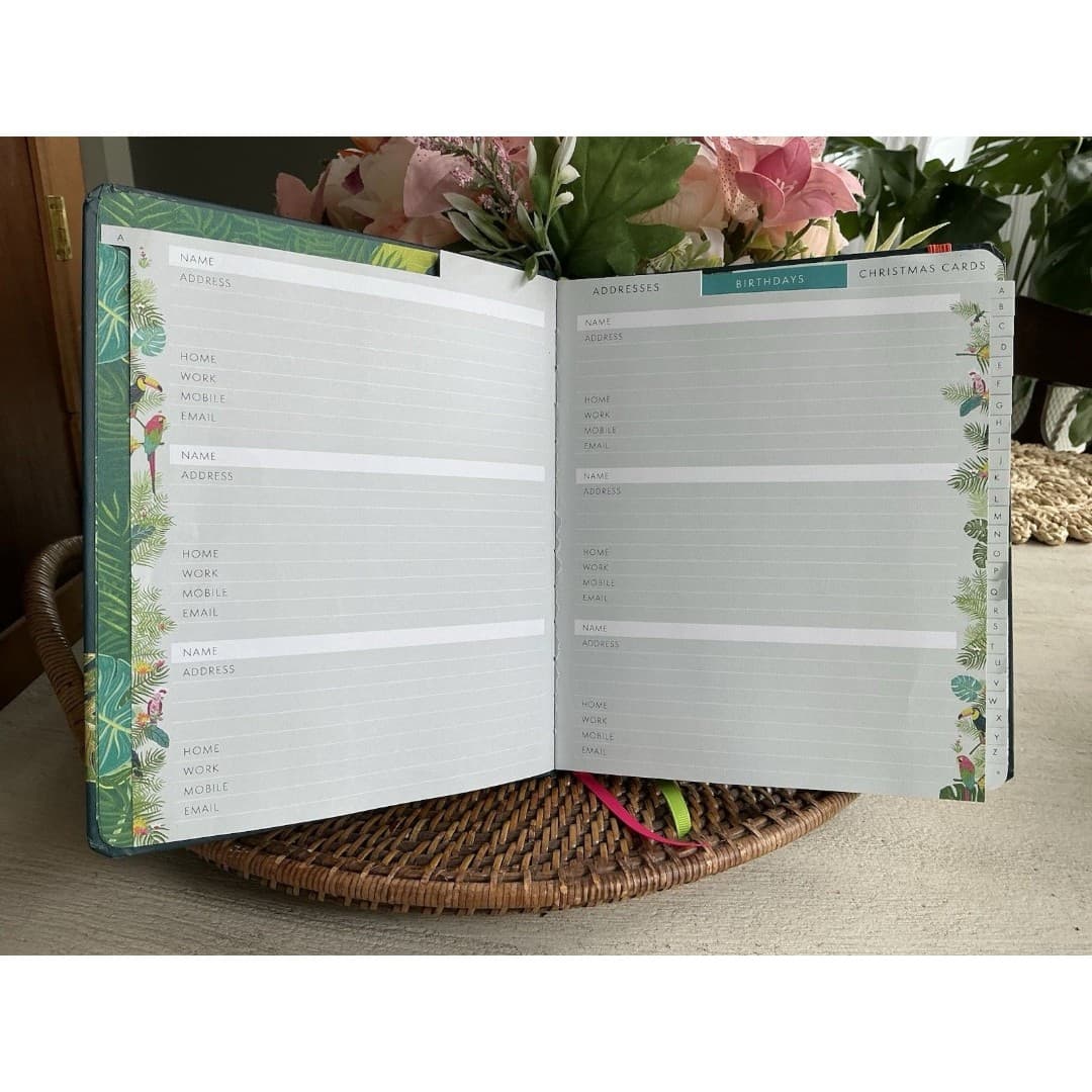Beautiful Tropical Address Book By Boxclever W/Tabs 8.5” X 7” - Thumbnail 6