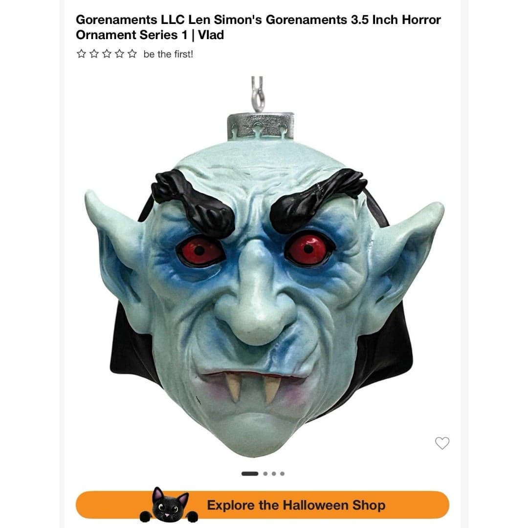 Halloween Gorenaments LLC Len Simon's Ornament 3.5 Inch V Lad Horror
