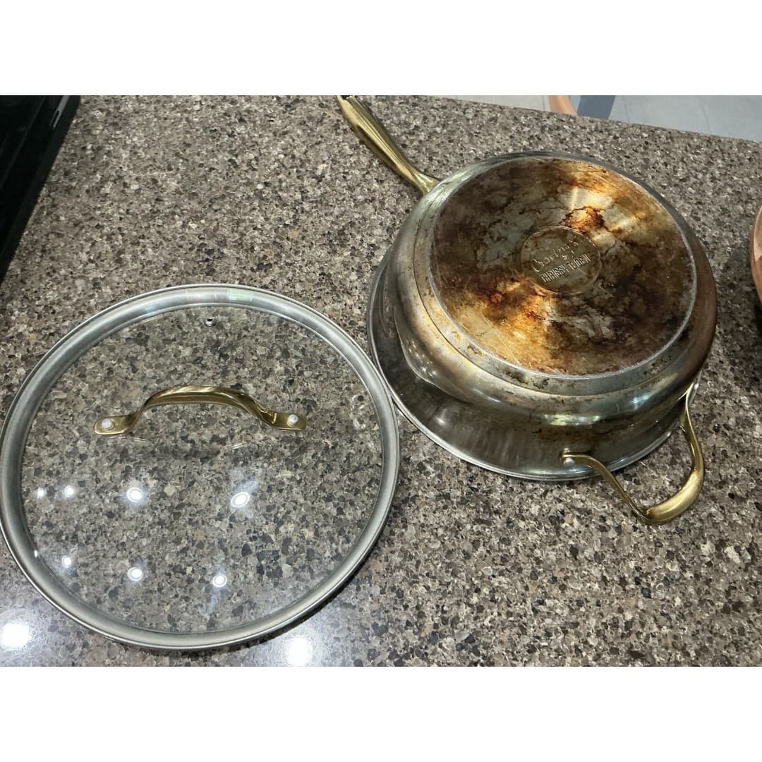 Chrissy Teigen Stainless Steel 12” Saucepan Skillet W/Lid Gold Handles - Thumbnail 6