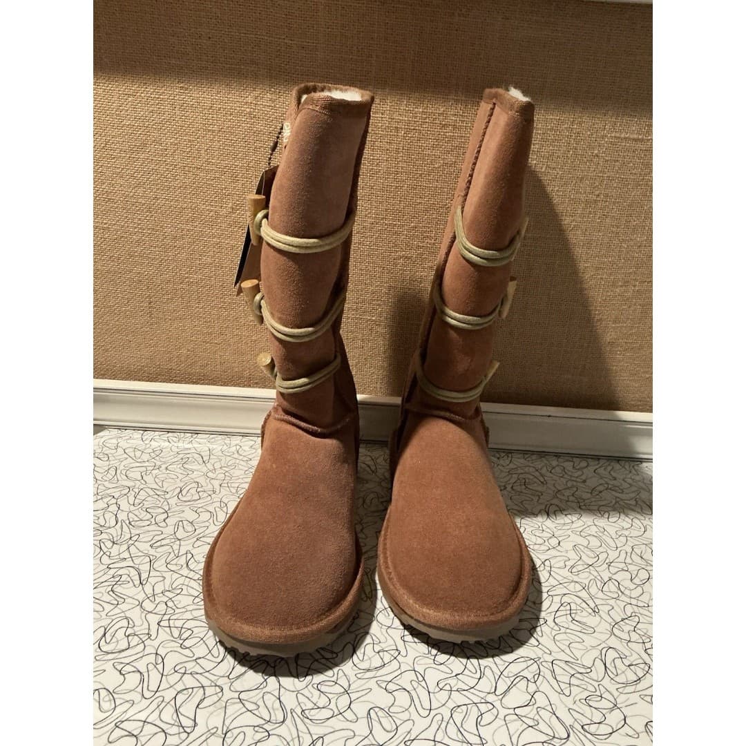 EMU AUSTRALIA Sheep Merino Wool Saber Tooth Toggle Boots Leather Womens Sz 6 NIB - Thumbnail 3