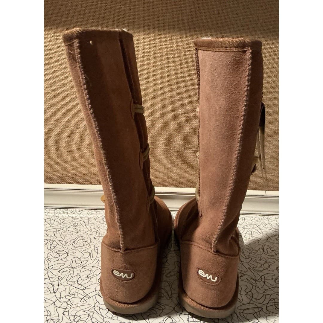 EMU AUSTRALIA Sheep Merino Wool Saber Tooth Toggle Boots Leather Womens Sz 6 NIB - Thumbnail 4