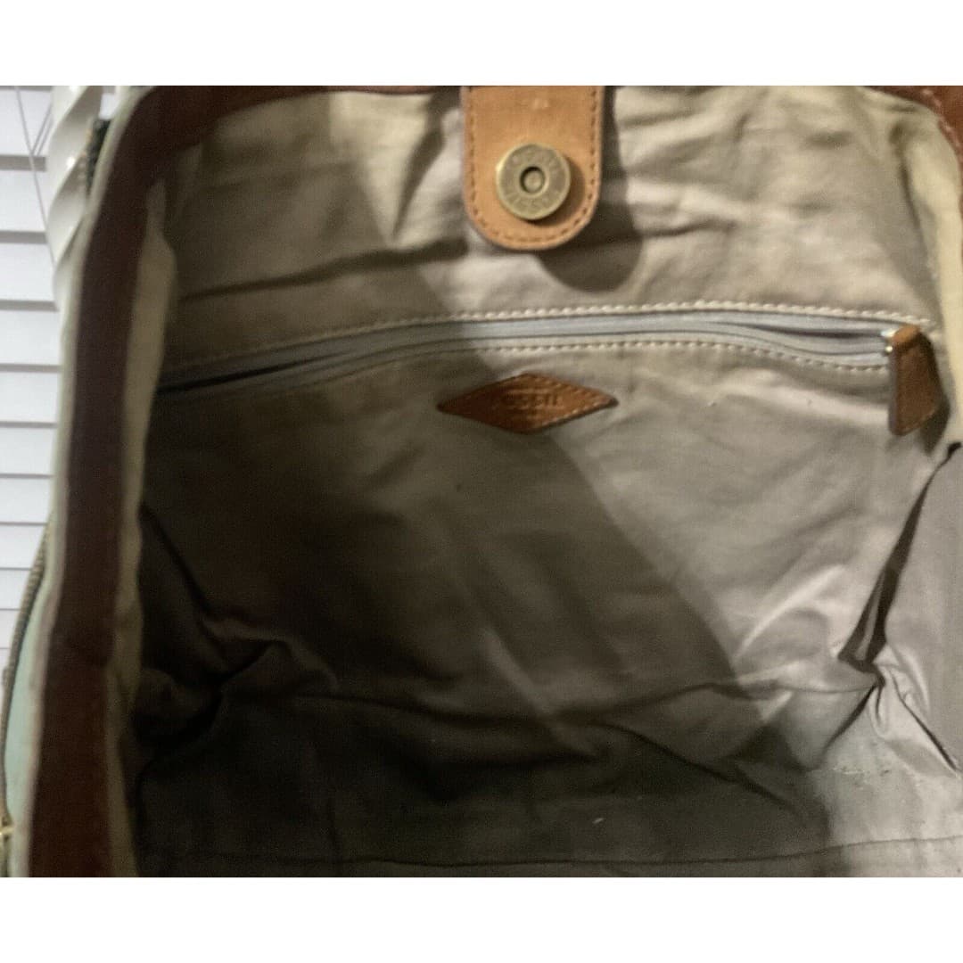 Fossil Issue No.1954 Purse Expandable Gwen Shopper Tote Bag Brown Leather Suede - Thumbnail 11