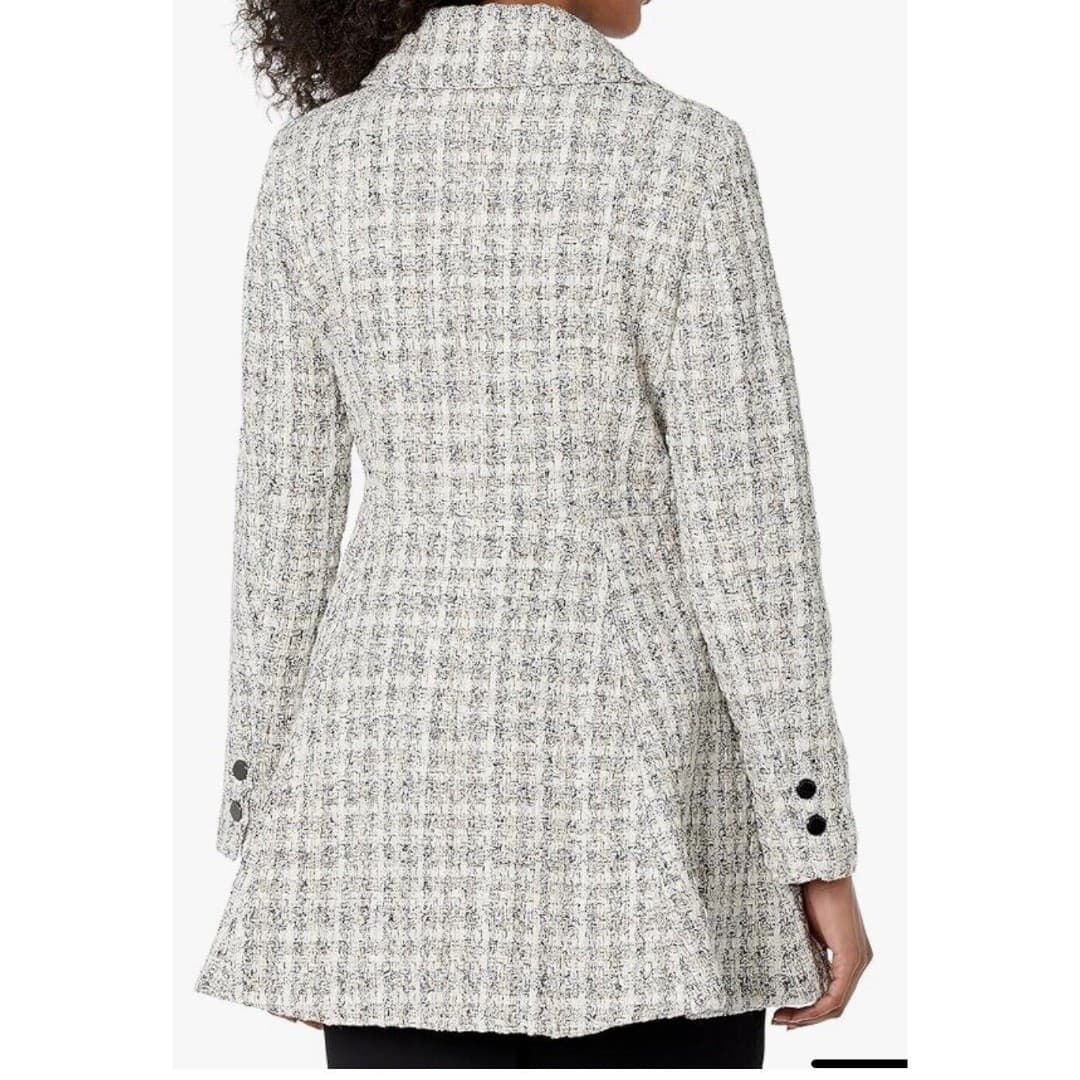 Laundry By Shelli Segal Womens Tweed Single Breasted Coat SZ XXL Black/White NWT - Thumbnail 7