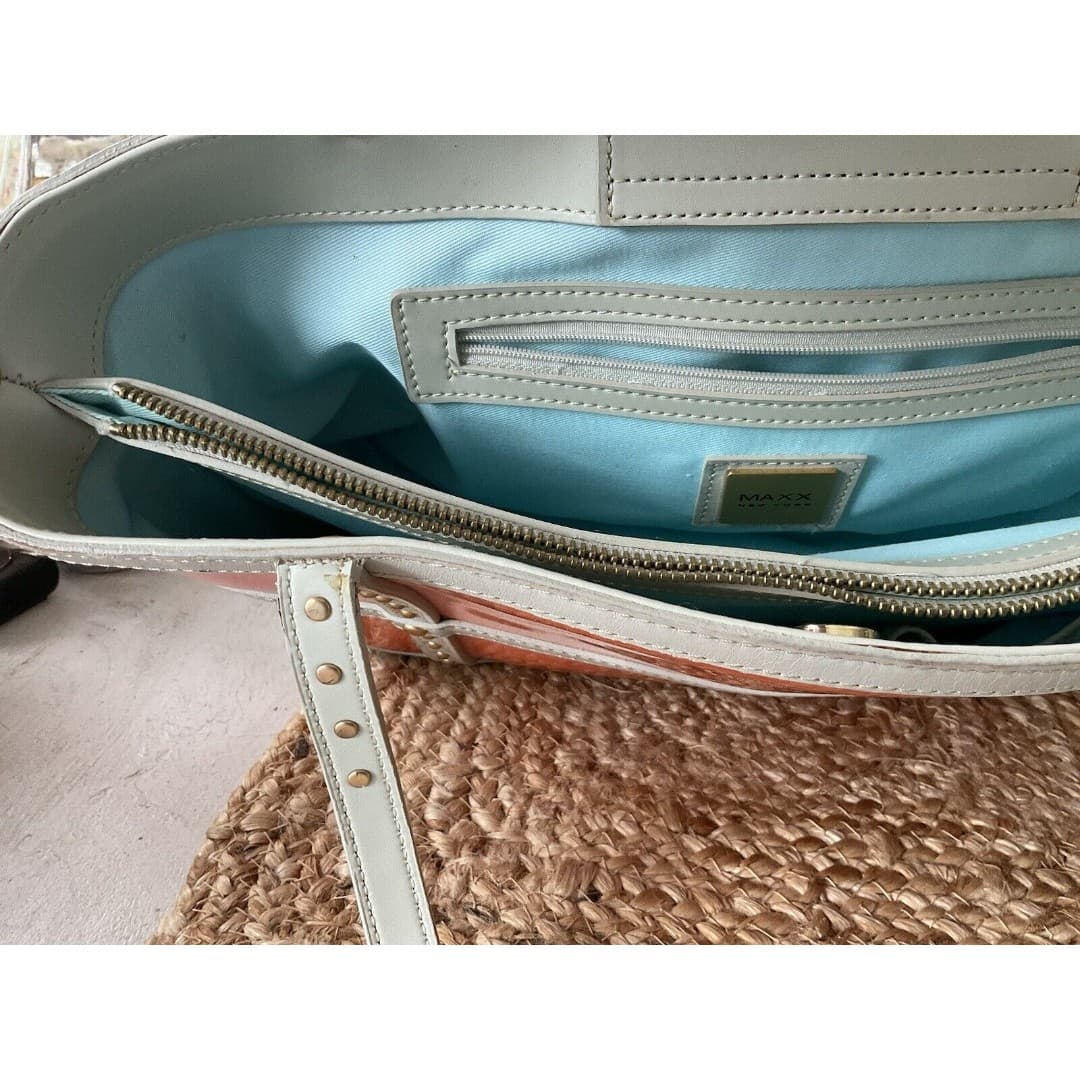MAXX New York Patent Coral Handbag & Matching Wallet - Thumbnail 3