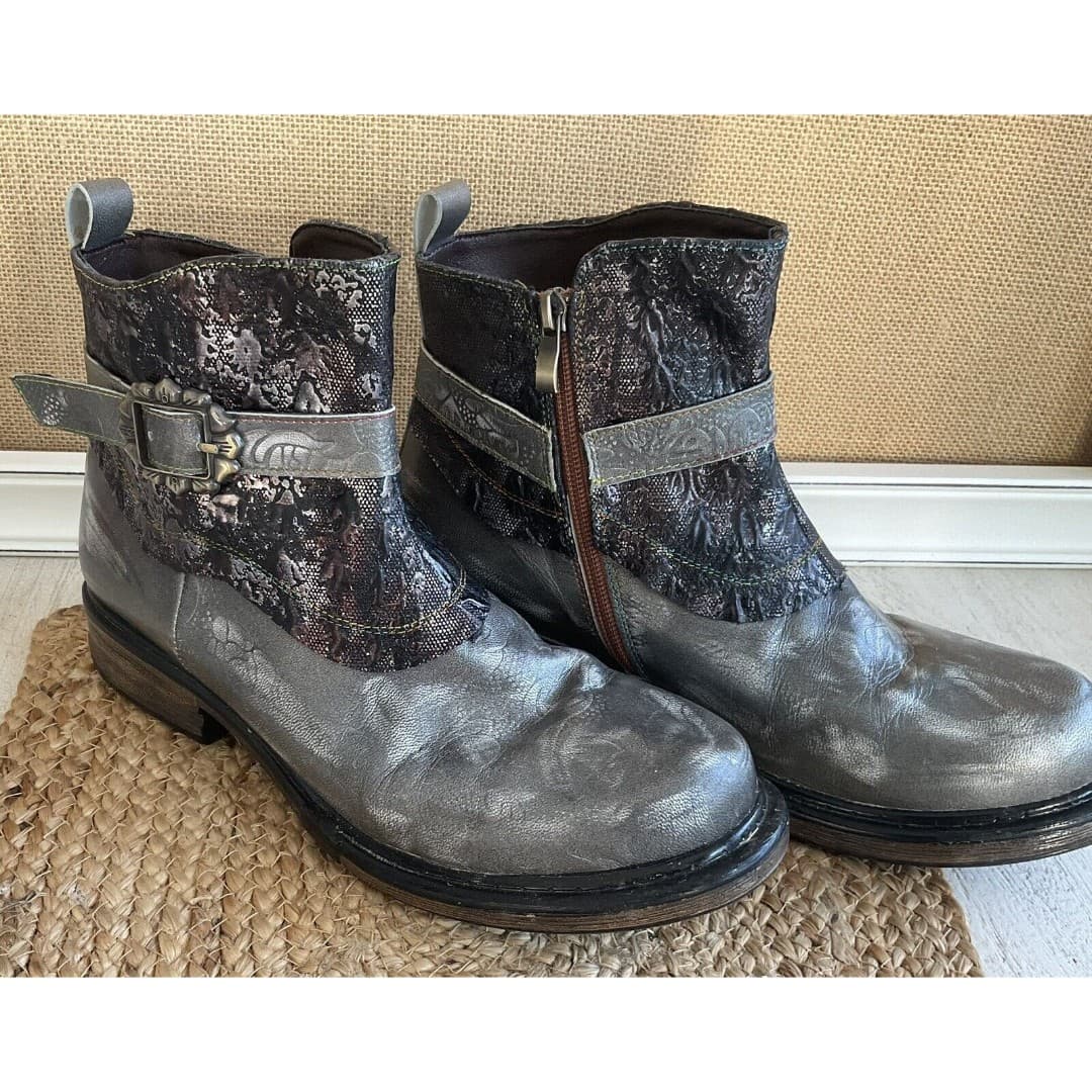 Koznoy Women’s Sheepskin Leather Wedges Platform Autumn Cowboy Boots Sz 9 - Thumbnail 7