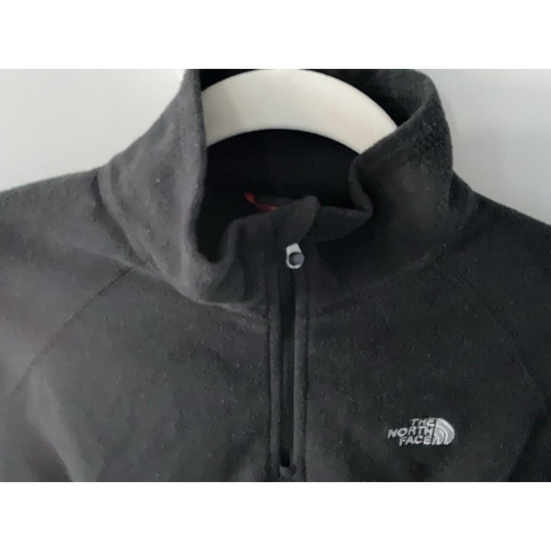 The North Face 1/4 Zip Fleece Pullover Black Lightweight Sporty Women's Medium - Thumbnail 3