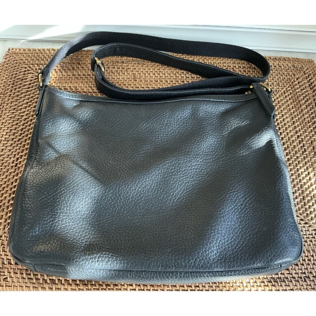 Fossil Elise Large Black Pebbled Leather Crossbody Shoulder Bag - Thumbnail 2