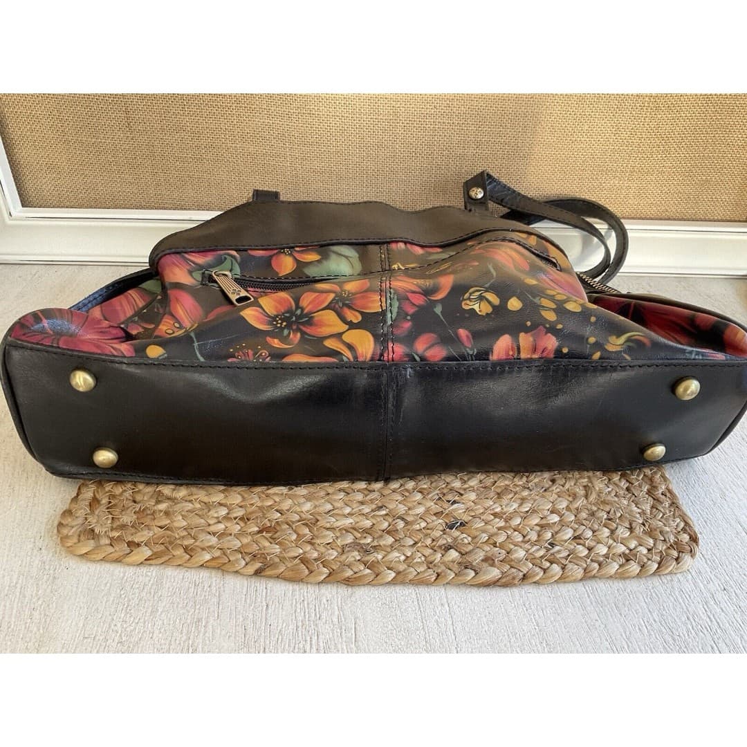 Patricia Nash Purse Leather Macellara Oval Satchel Tropical Escape Footed Floral - Thumbnail 3