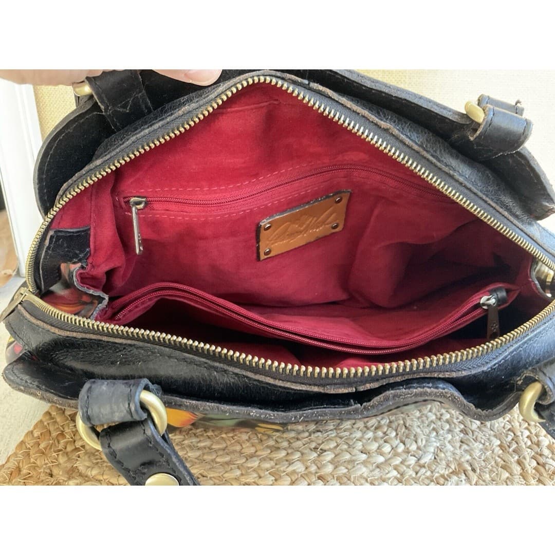 Patricia Nash Purse Leather Macellara Oval Satchel Tropical Escape Footed Floral - Thumbnail 9