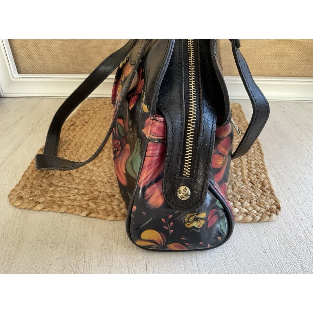 Patricia Nash Purse Leather Macellara Oval Satchel Tropical Escape Footed Floral - Thumbnail 7