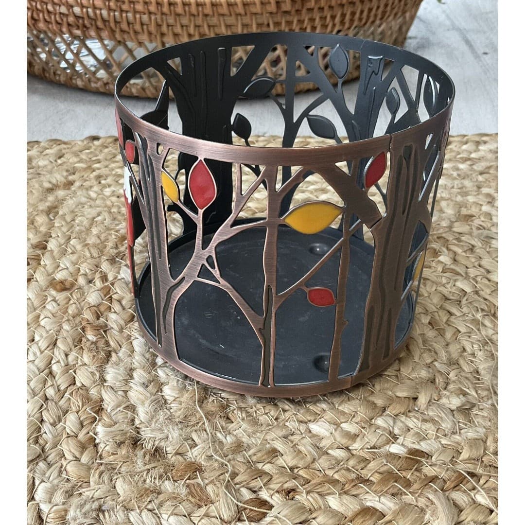 Bath & and Body Works Red Fox 14.5 oz 3-Wick Candle Sleeve Holder Bronze Colored - Thumbnail 2