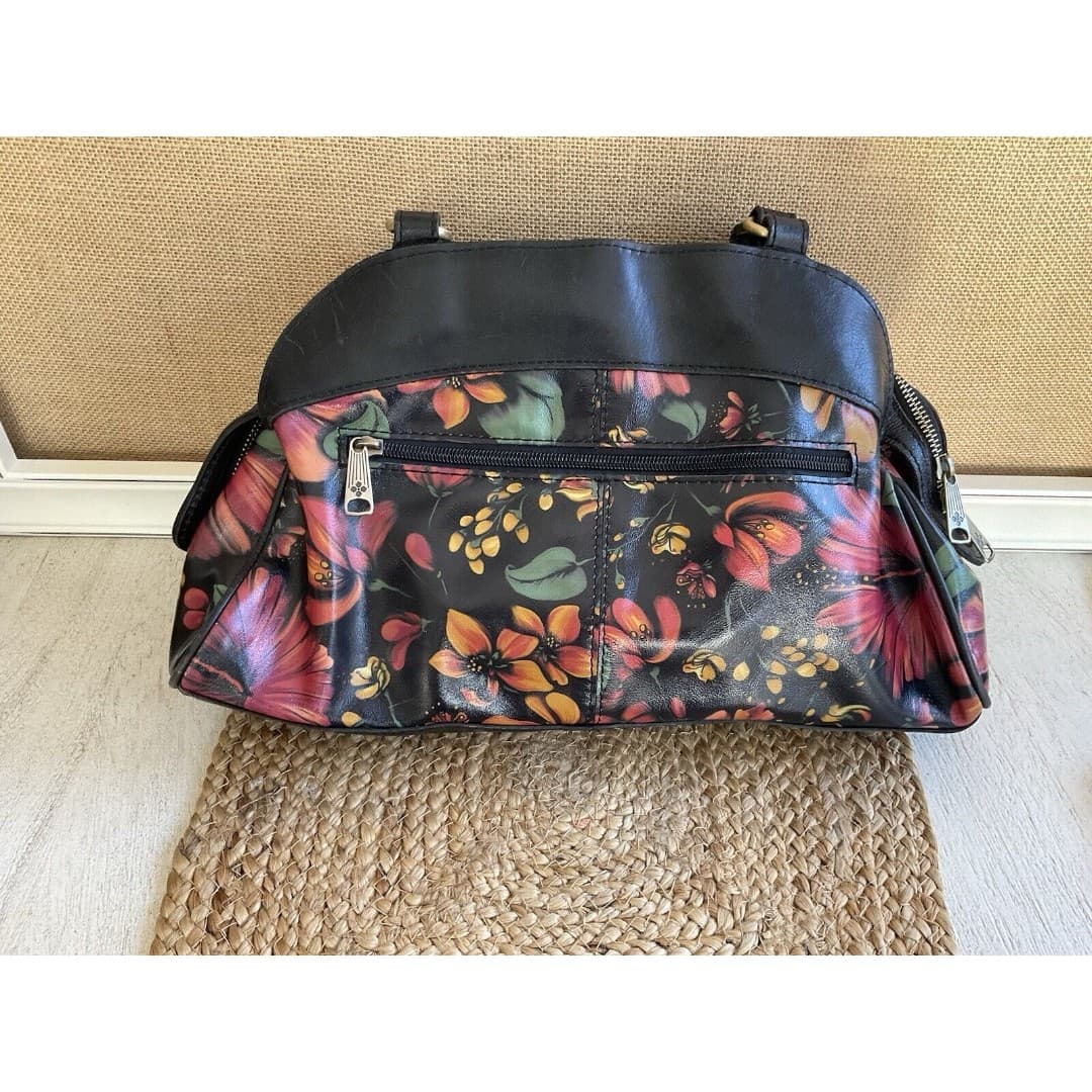 Patricia Nash Purse Leather Macellara Oval Satchel Tropical Escape Footed Floral - Thumbnail 2